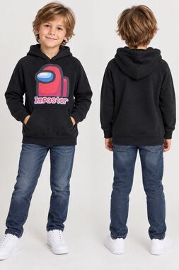 Independent Trading Co Among Us Impostor Black Hoodie Size S (6-8 Years)